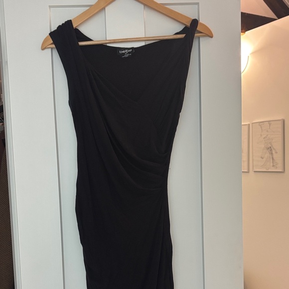 bebe Rouched Black Dress - Picture 3 of 7